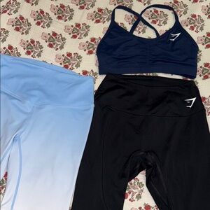 Gymshark Navy Sports Bra and Biker Shorts